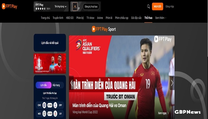 ứng dụng xem bóng đá trực tuyến